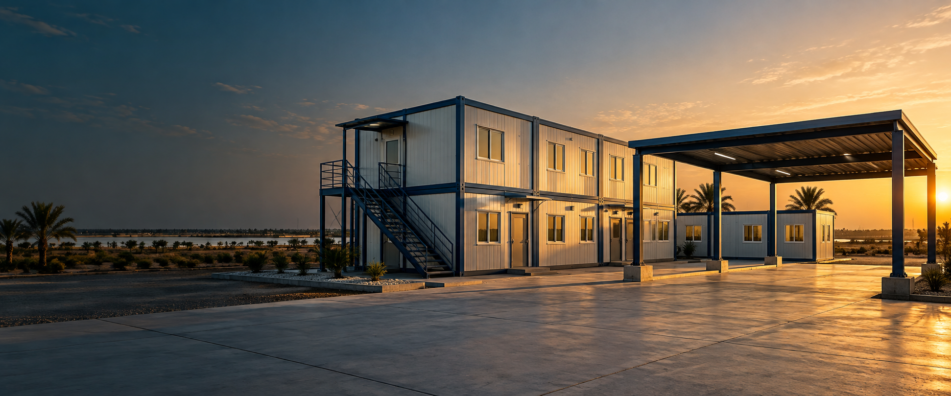 Architectural visualization of modular construction in Basra